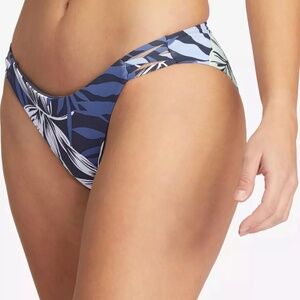 Roxy Beach Classics Hipster Bikini Bottoms Swimsuit Blue Floral L